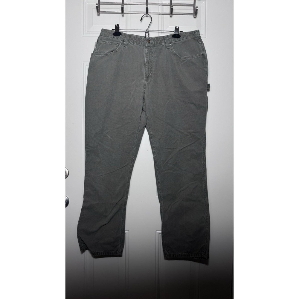 Vtg 1997 Carhartt Women's Carpenter Pants Canvas B159 DMS MOS Gray 18x32